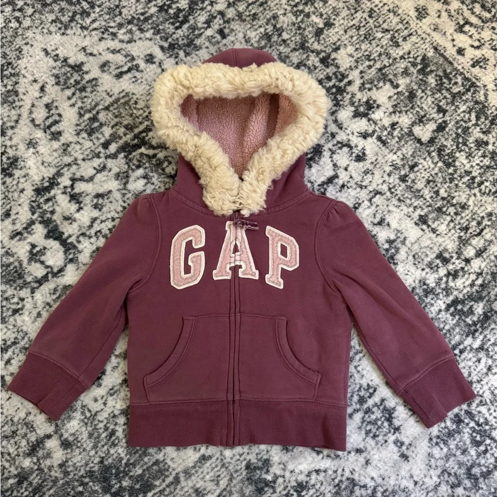 GAP‎ Baby Zip Up Hoodie with Faux Fur Trim